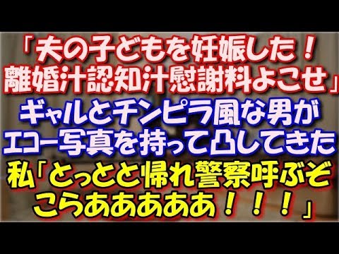 【スカッとする話】 夫の留守中に「夫の子どもを妊娠した！離婚汁認知汁慰謝料よこせ！」ギャルとチンピラ男がエコー写真を持って凸してきた！私「とっとと帰れ警察呼ぶぞこらあああ！！」 スカッと修羅場ラバンダ