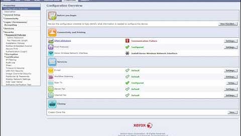 Password change admin xerox 5855