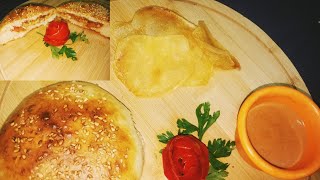 خبز البرجر بالفراخ والجبن الشيدر (chicken cheese burger)بطريقةروعةجداومفيش اسهل واسرع من كدا