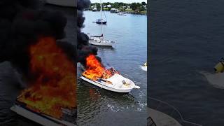 Small Boat Explosion At Sea Caught On Camera