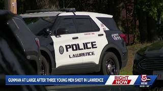 Gunman still at large after 3 young men shot near Lawrence school