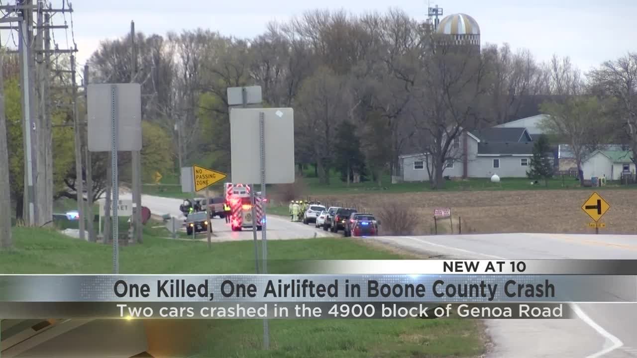 One dead, one airlifted to hospital in Boone County crash - YouTube