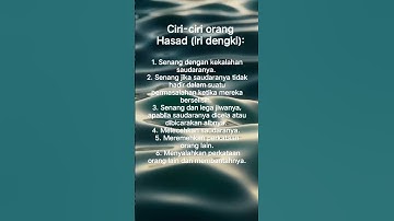 Ciri-ciri orang yang Hasad (iri dengki) #belajarislam#kuncisurga