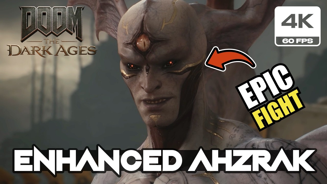 DOOM: The Dark Ages - Enhanced Ahzrak Boss Fight (4K 60FPS PC Ultra ...