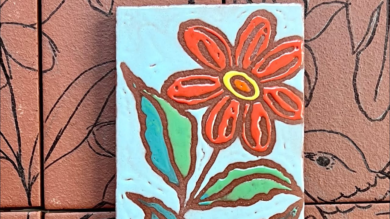 Cuerda Seca technique experiment on commercial tiles