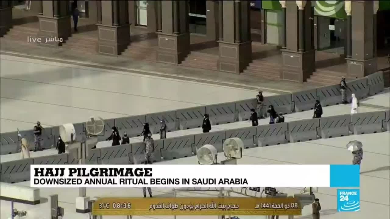 Scaled-down hajj ritual begins in Saudi Arabia