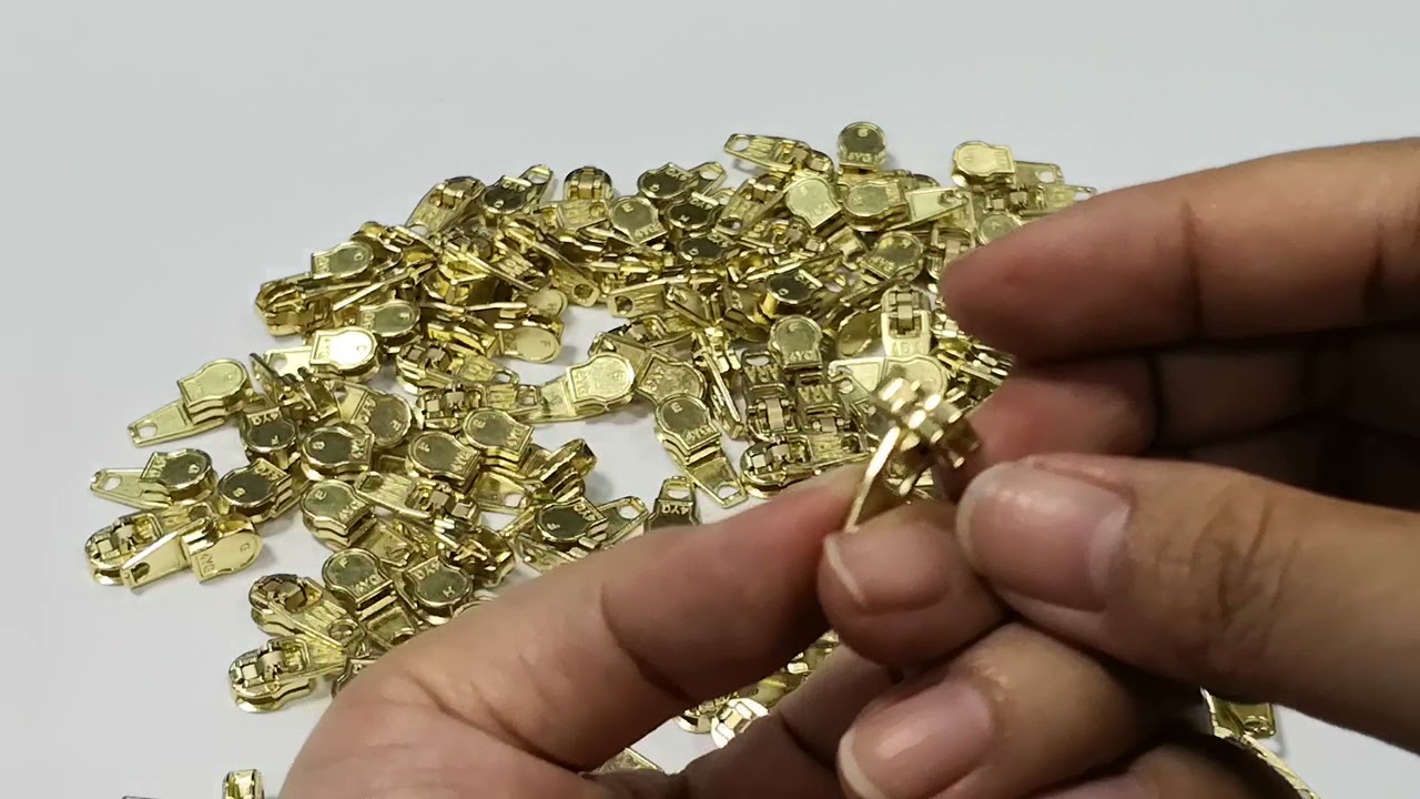 Zinc YG slider for metal zipper # Factory wholesale price # Custom slider and logo