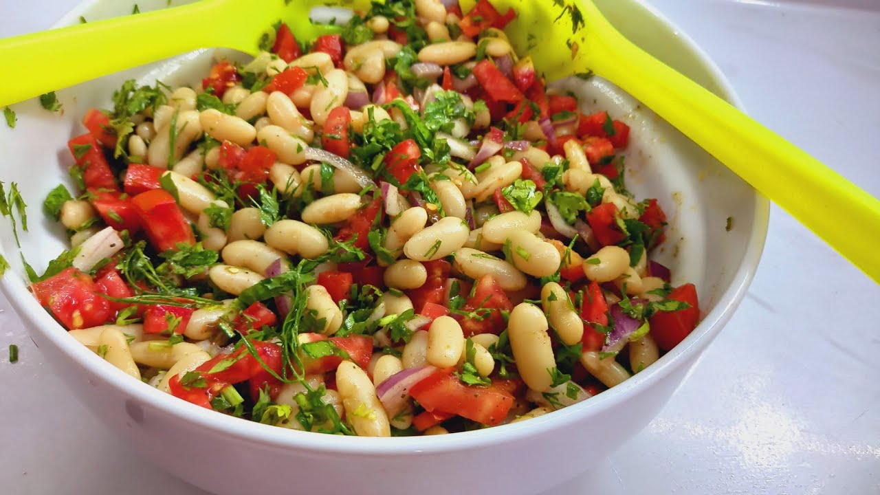 سلطة الفاصوليا البيضاء المكسيكية #سلطة_الفاصوليا_البيضاء