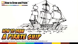 How to Draw a Pirate Ship Doodle - Art for Kids - Draw a Ship | MAT