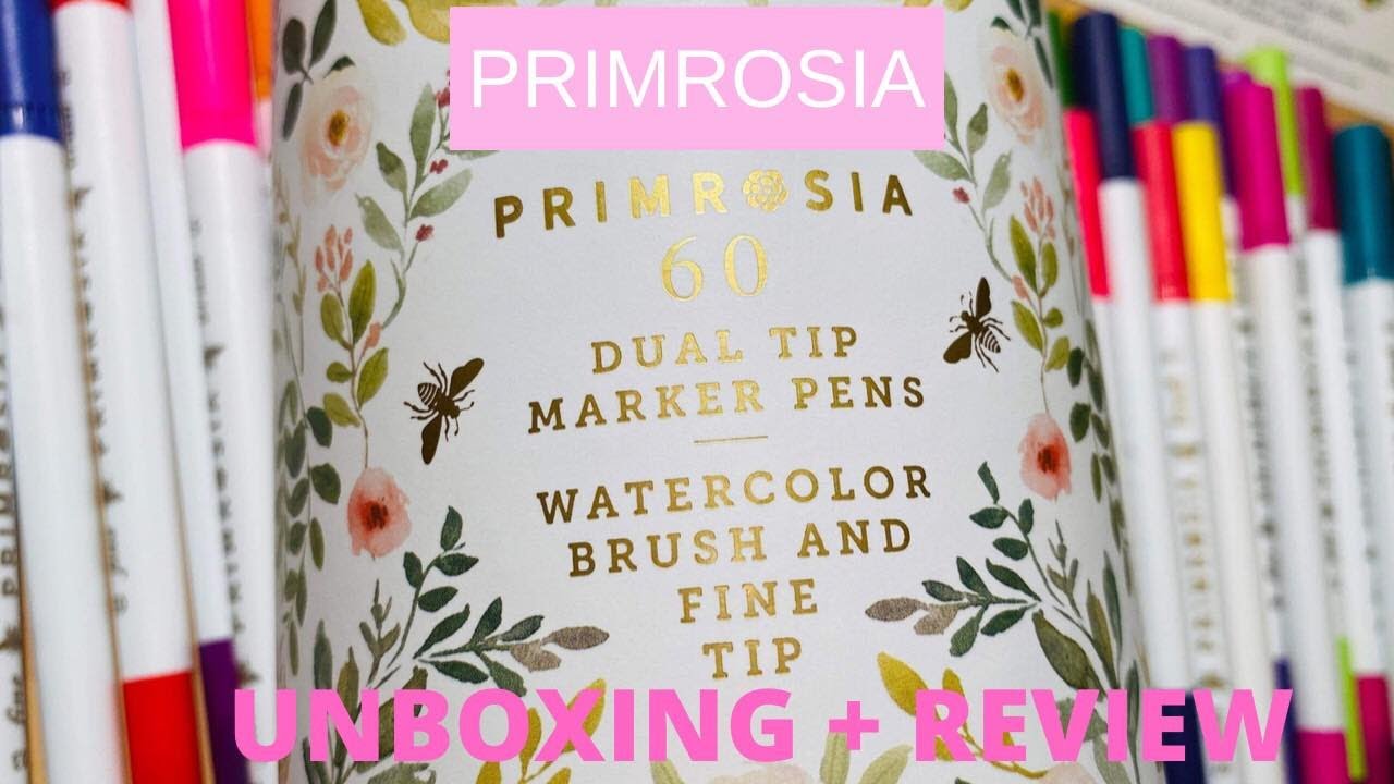 PRIMROSIA 100 Dual Tip Watercolor Markers In J Basford Planner - Do They  Bleed Through? 
