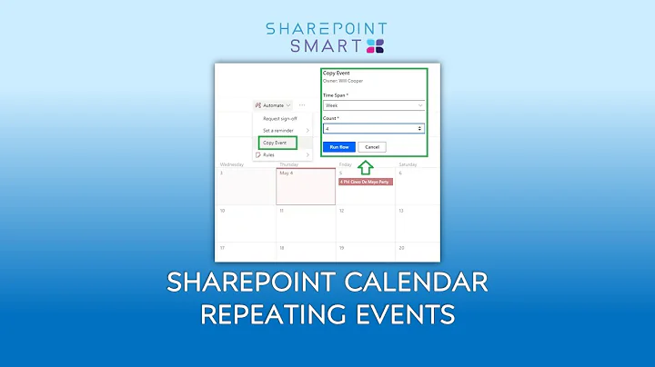 Learn how to set up Repeating Events in a SharePoint Calendar