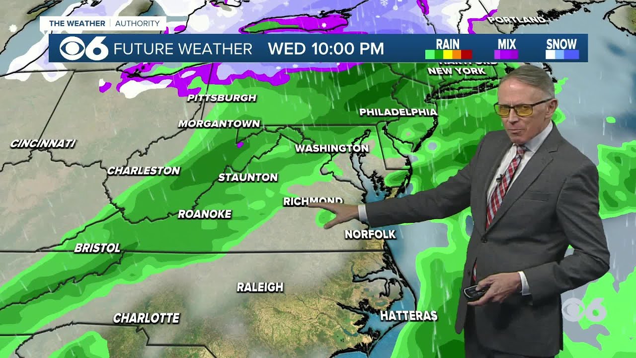 Tracking clouds and a few showers to start Monday - YouTube