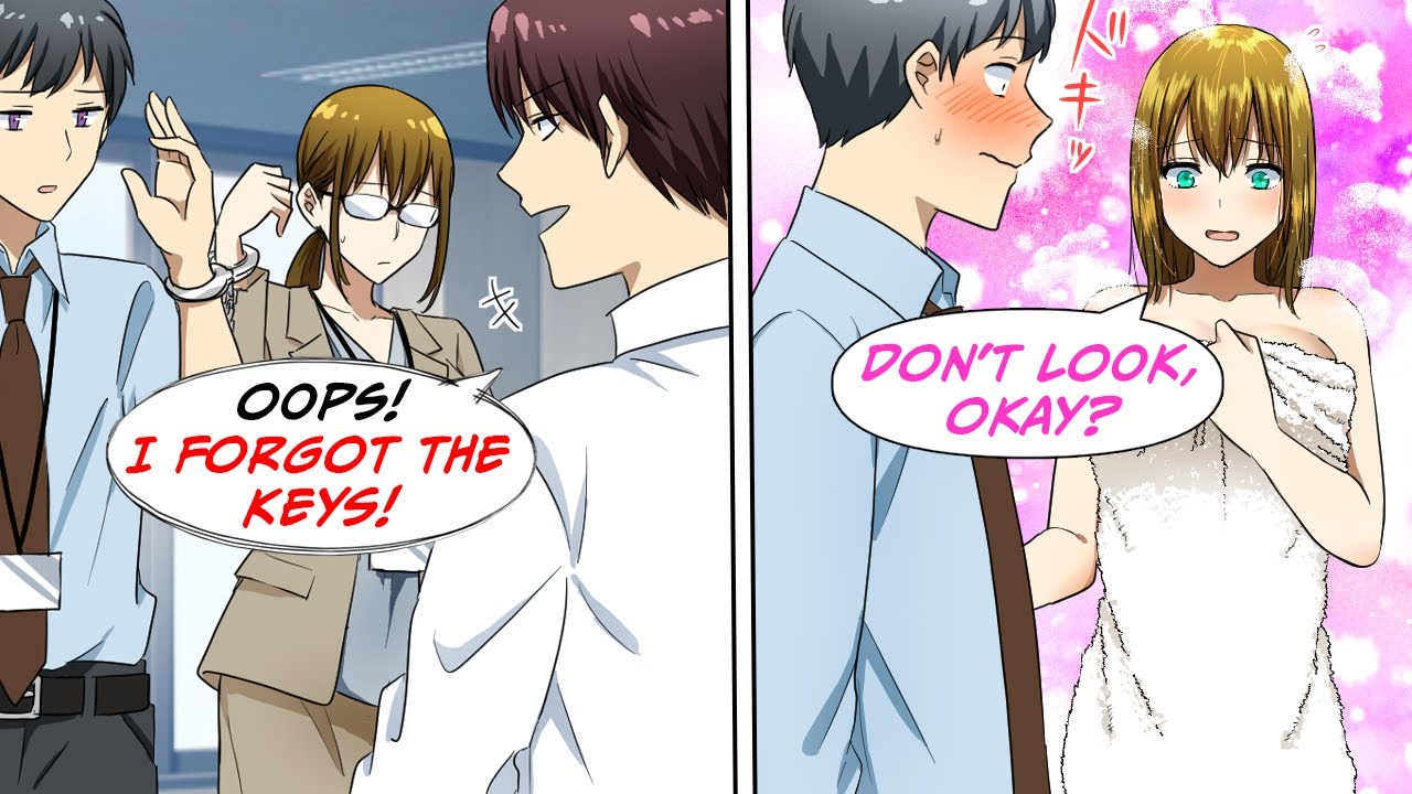 I got handcuffed to a nerdy colleague→I was shocked to find out how beautiful she was… [Manga DUb]