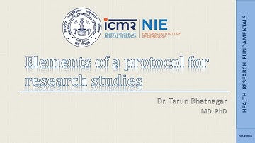 Elements of a protocol for research studies