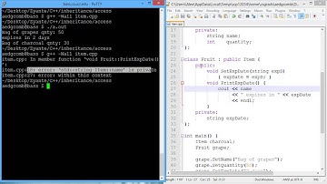 Programming example: Access specifiers
