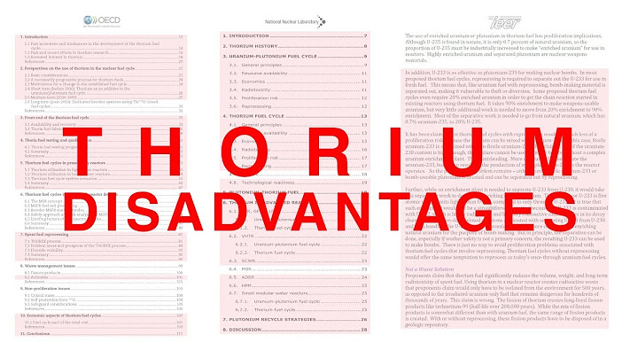 Thorium Disadvantages