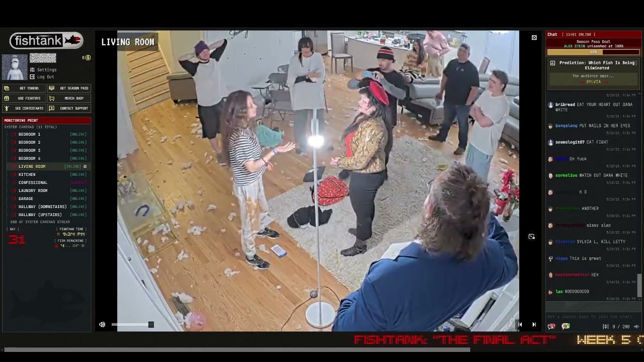 Sylvia slaps the Scat Queen as a farewell gift. [fishtank.live]