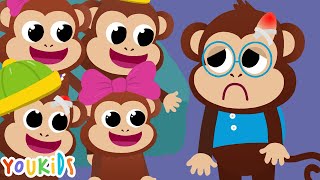 Five Little Monkeys Jumping on the Bed | Youkids Nursery Rhymes and Songs for Kids