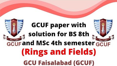 GCUF paper MCQ