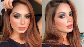 Trendy Sea Green Smokey Eye &amp; Pop Of Neon! If You Are Afraid Of Colours, TRY THIS LOOK!