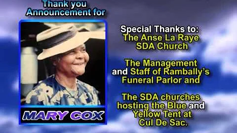 Mary Lorna Cox THANK YOU
