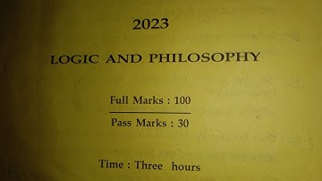 HS 2nd Year Final Exam 2023 Logic and Philosophy Paper