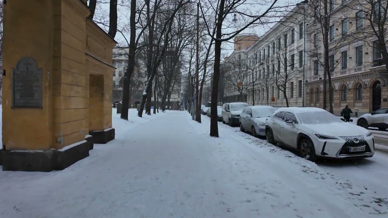 Helsinki Walk ❄️🇫🇮 Magical Winter Walk in Finland | 4K Nordic Slow TV