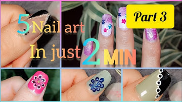 5 nail art in just 2 min ❤️😍💅...... #part3 