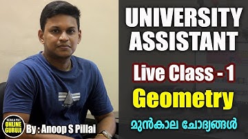 Geometry Previous Year Questions : University Assistant Maths & Mental Ability Special Live Session