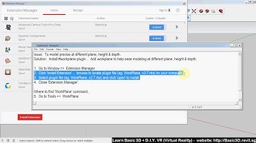 SketchUp Make -  Install Plugin -  WorkPlane