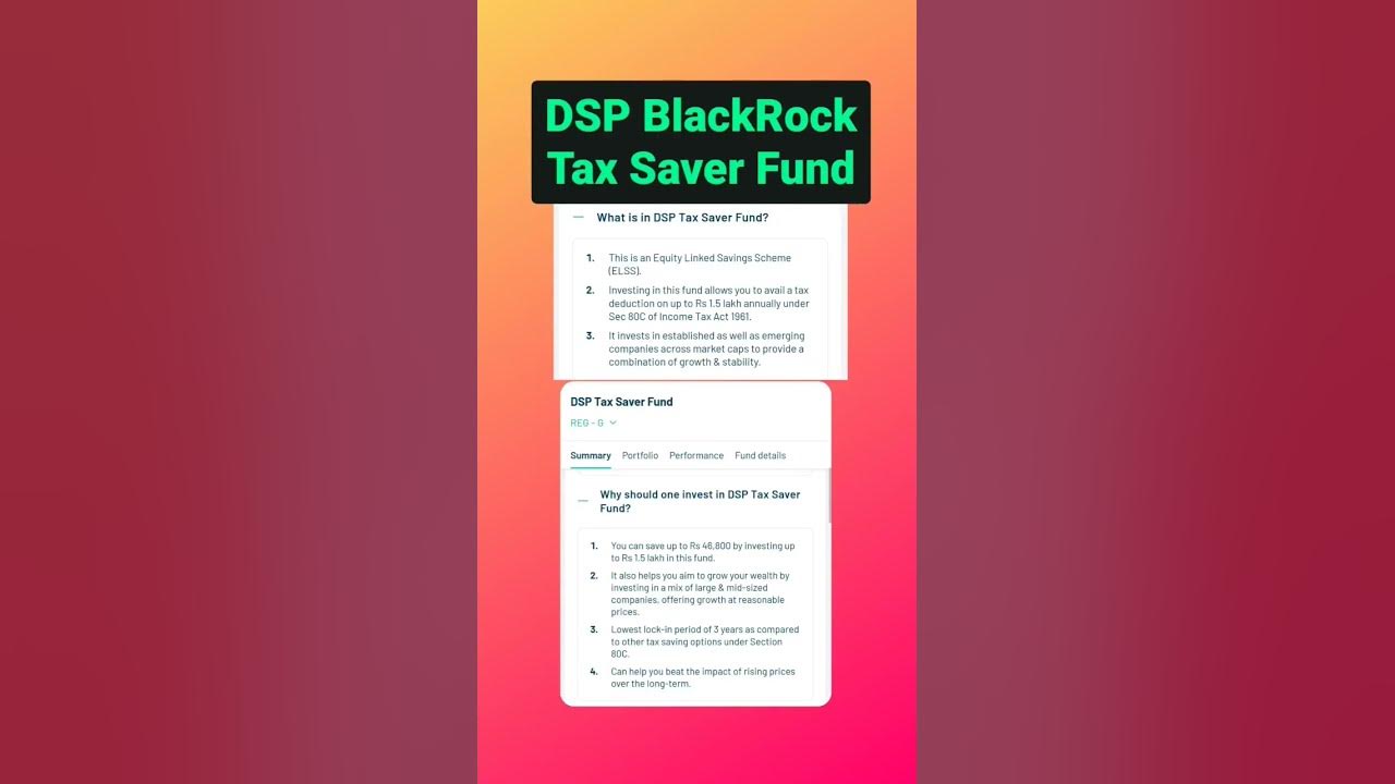 Mutual Fund DSP BLACKROCK TAX SAVER FUND Link https//app.groww