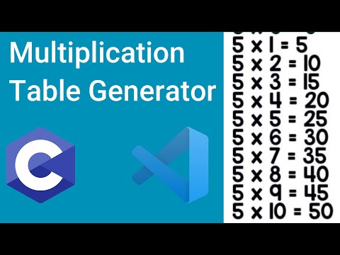How to create multiplication table generator in C with the help of VS code
