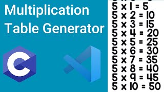 Famous How to create multiplication table generator in C with the help of VS code Profile