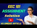 EEC101 Assignment 1 Solution 2024 / EEC101 Assignment 100%  Solution Fall 2024/ EEC101 Fall 2024