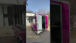 The food trailer is in delivery. Customized with fully equipped mobile food truck trailer