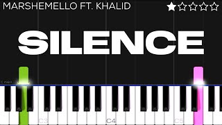 Marshmello ft. Khalid - Silence | EASY Piano Tutorial Resimi