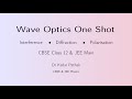 Wave Optics One Shot Interference, Diffraction, Polarisation CBSE 12 & JEE Main