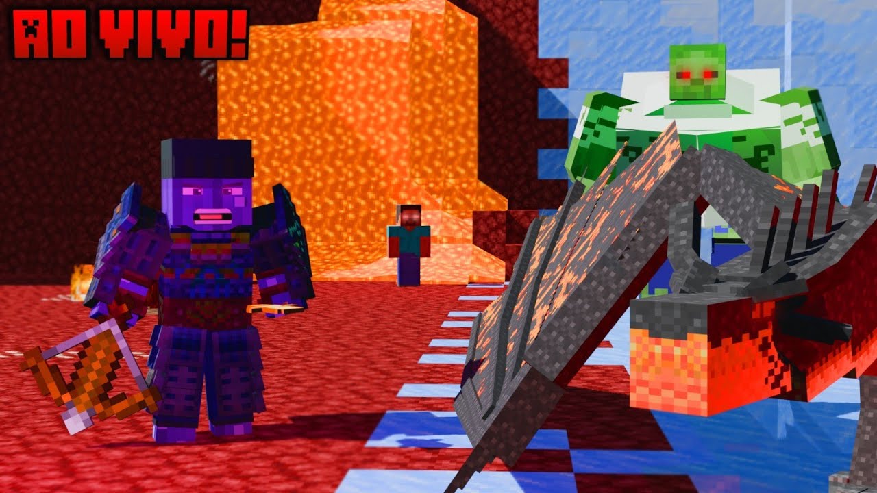 🔴 AO VIVO: A MAIOR BATALHA CONTRA CHEFES NO MINECRAFT! ⚔️ #minecraft #minecraftlive #live
