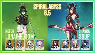 C0 Nefer Lunar Bloom & C0 Chasca Soup New Spiral Abyss 6.5 Genshin Impact