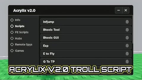 ACRYLIX V2.0 SCRIPT | ROBLOX EXPLOIT ▪ HACKS | HYDROGEN • FLUXUS