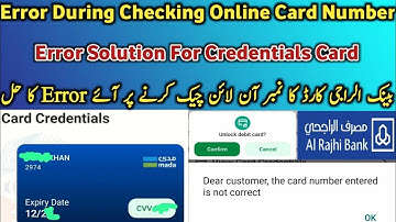 Bank Al Rajhi Online Atm Card Number Error Solution|Bank Al Rajhi Atm Card And Cvv Nmbr Error Solved