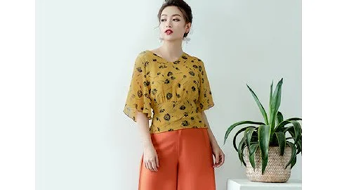 Áo voan bo chun eo hoạ tiết nền vàng ToSonFashion giảm giá 50% | Muasam24h.info