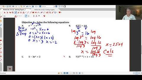 Section 3.4 (1)   Solve Exponential and Logarithmic Equations