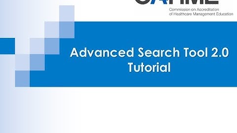 Advanced Search Tool 2.0 Tutorial