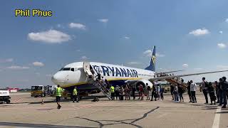 Bratislava airport (BTS) departure and take off Ryanair FR5740