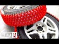 Using 600 bottle caps as tire studs