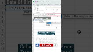 How to Calculate Age from Date of Birth in Excel | DATEDIF Formula | Excel Tutoring 2026