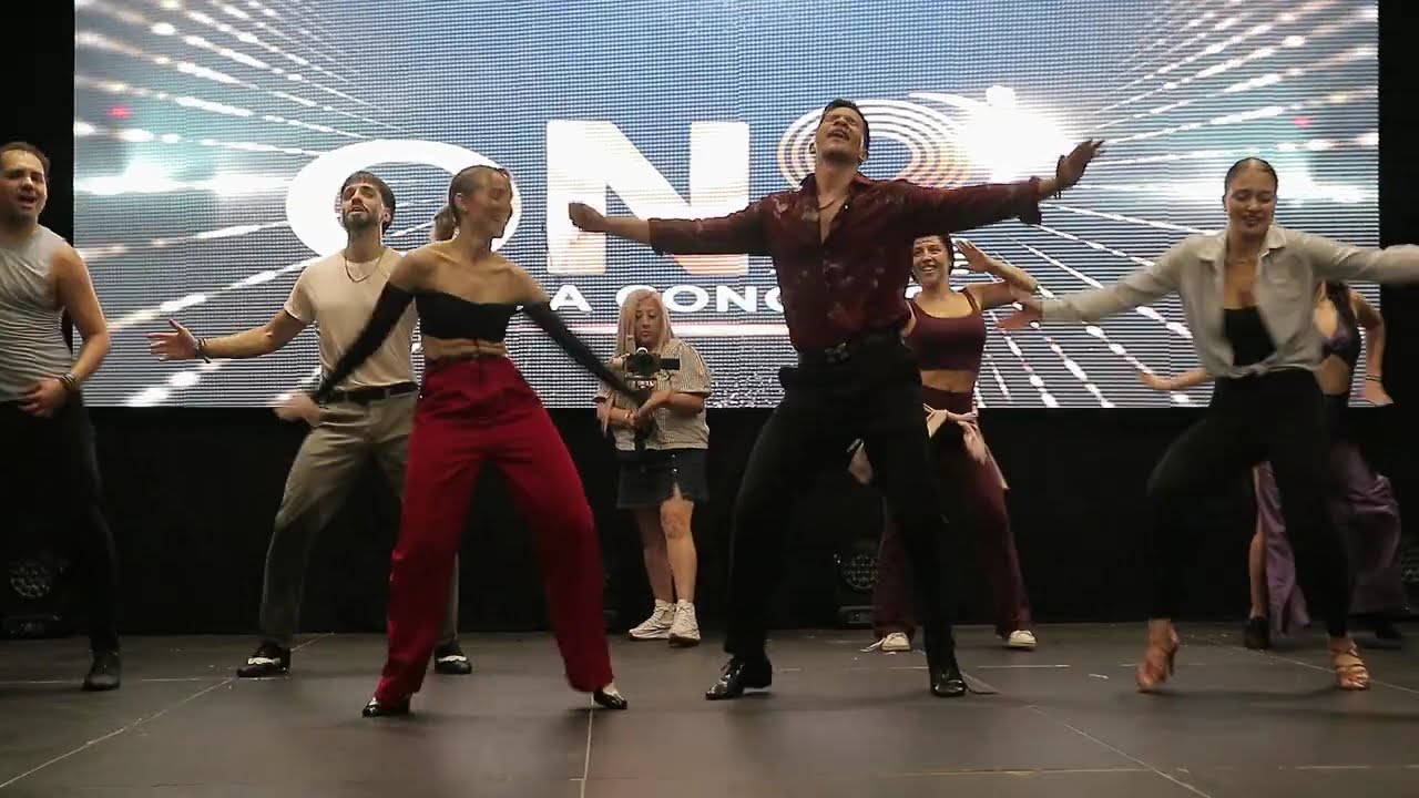 Mambo/on2: Javi & Judith in Genova, Italy (SalsaOn2 Congress).  "Pachanga y Charanga" by Cuba Libre