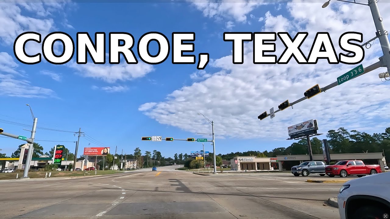 Texas Driving Tour; City of Conroe, Texas, USA - 4K