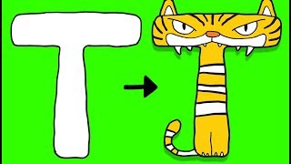 T for Tiger - Learn to Draw ABC | Learn the Alphabet for Kids